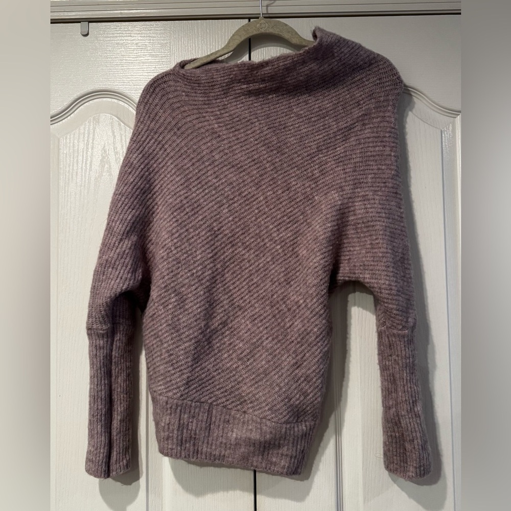 Moth by Anthropologie Lavender Caya Asymmetrical Neckline Sweater - Size XS - Picture 4 of 7
